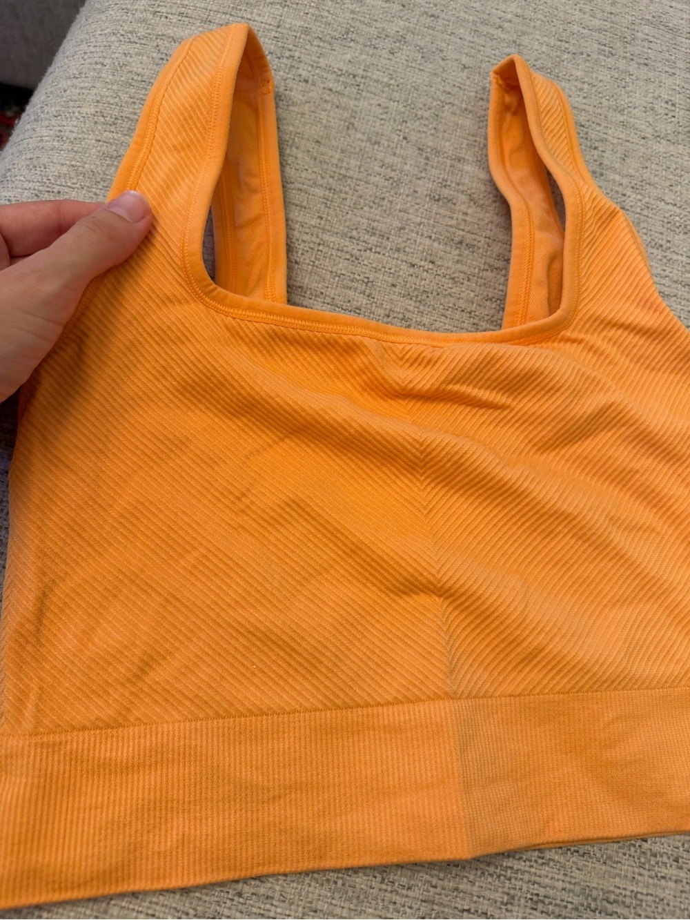 all in motion Orange Ribbed Seamless Sports Bra Top